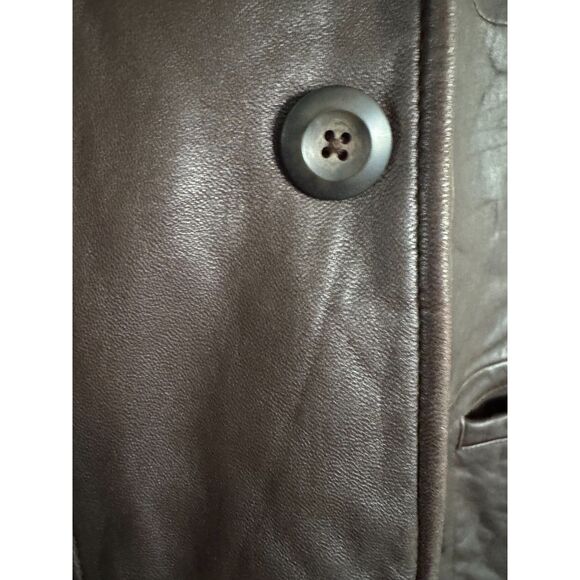 Vintage Genuine Leather Coat Oversized Unisex Fit - Picture 7 of 10